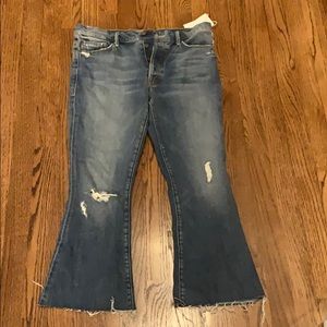 Cropped MOTHER brand jeans with button fly